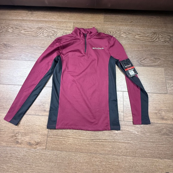 Spyder Men's Quarter Zip Pull-Over Shirt, SET OF 2, NWT, Blue, Maroon Sz S - Picture 13 of 16